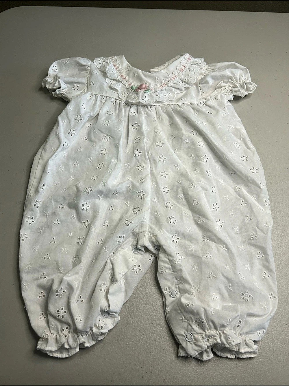 Vintage Baby 0-6 Months White Eyelet romper